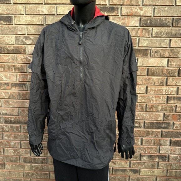Vintage Y2K Nike Jacket‎ Men XXL Black Red Mesh Lined Hooded Breathable Pocket - Picture 1 of 9
